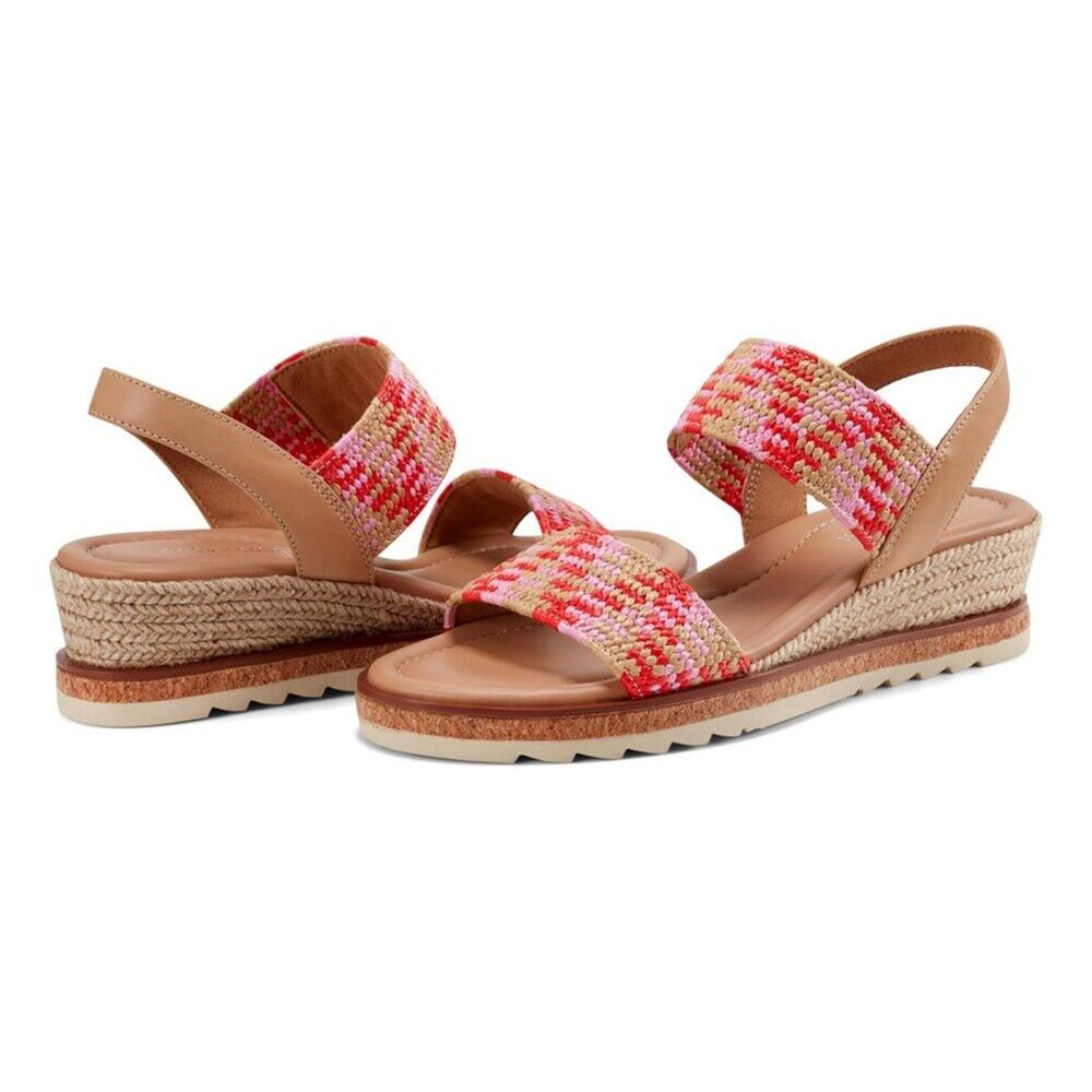 Easy Spirit Susana Wedge Sandals Pink Multi Slingback - Size 9.5